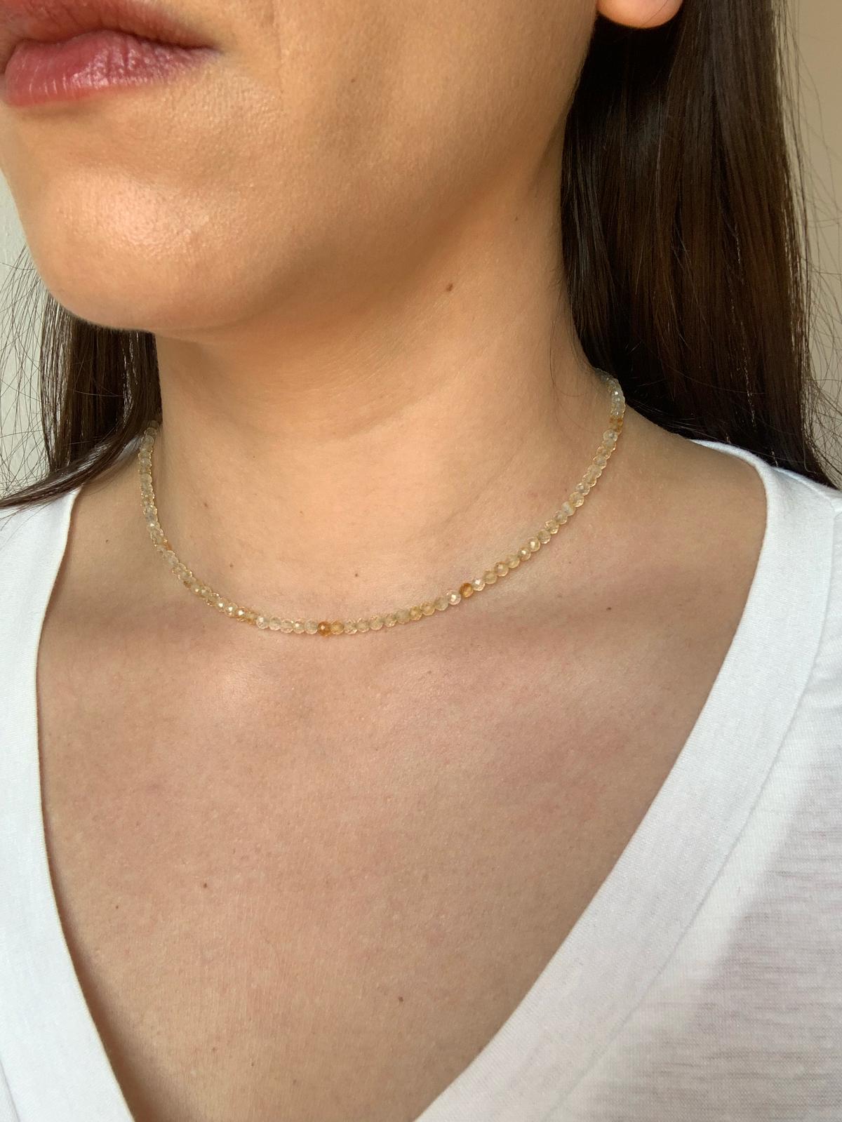 Adjustable Faceted Citrine Choker / Abundance and Success