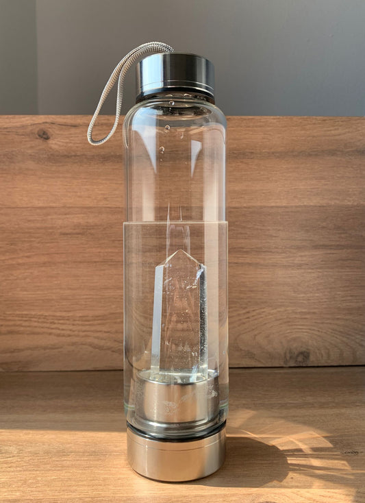 Bottiglia con torre in quarzo ialino / Energia ed equilibrio