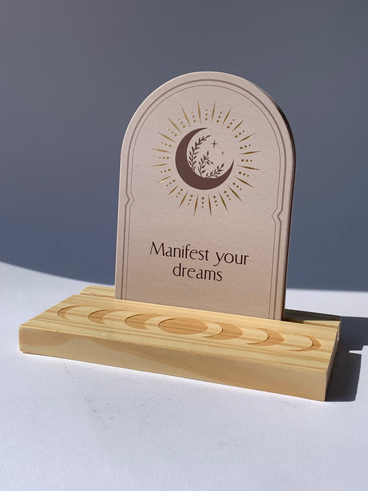Carte di affermazione con supporto in legno