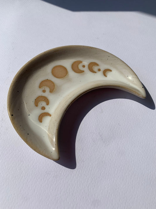 Svuota tasche in ceramica con fasi lunari a forma di mezza luna
