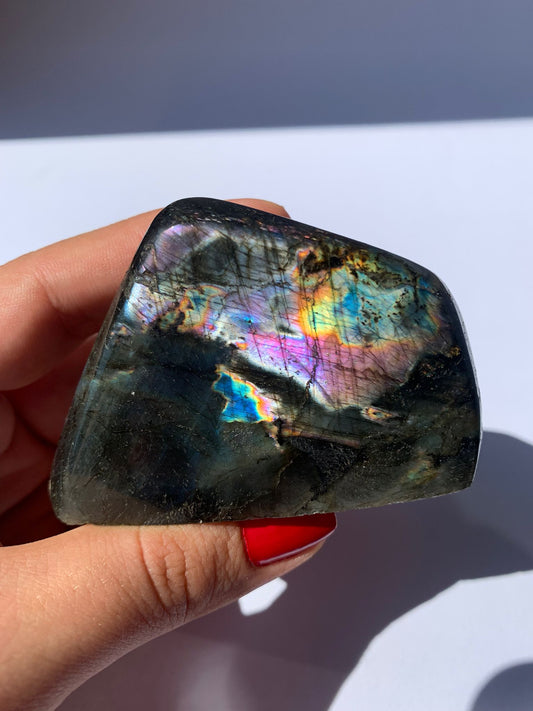 Free form in labradorite / Intuizione e trasformazione